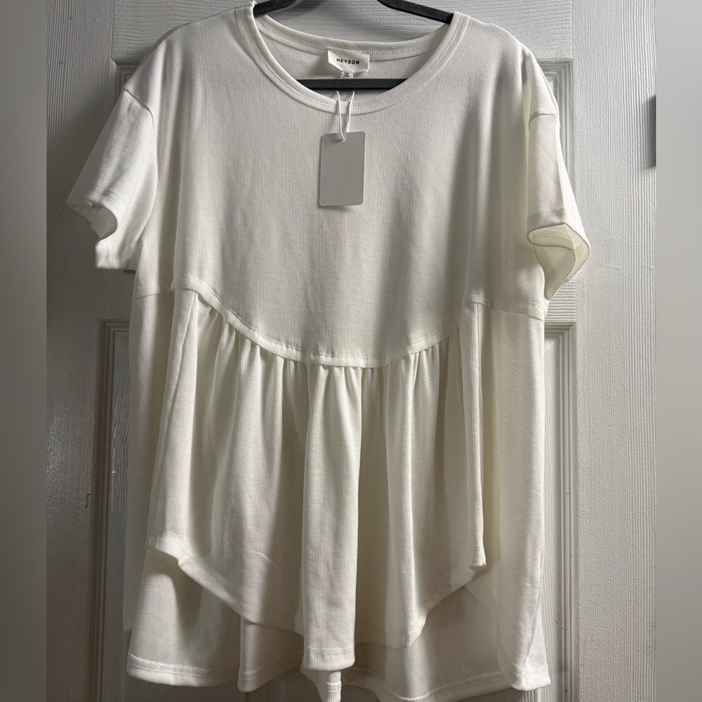 🆕 Heyson Short Sleeve Babydoll Blouse Size 1XL